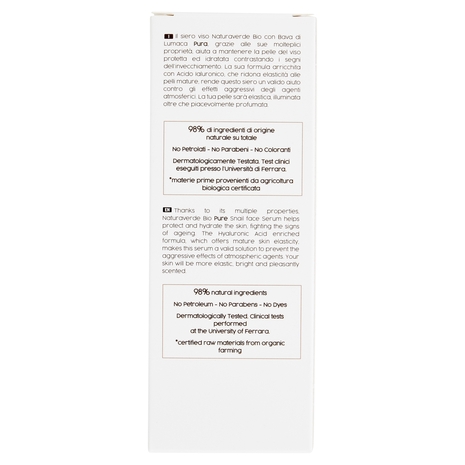 Naturaverde Natural Beauty Bio Bava di Lumaca Siero Viso Rigenerante - Intensivo 60 ml